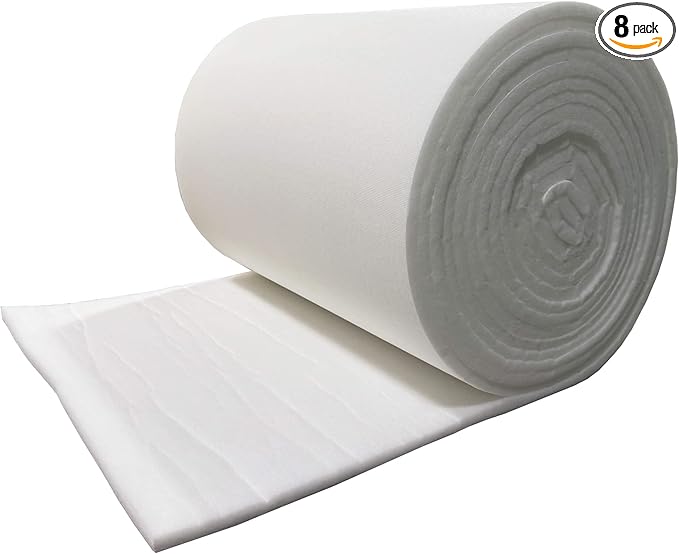 wioboy Paint Booth Ceiling Filter, Spray Booth Tacky Intake Filter for Down Draft Paint Booths (32" x 144" (8/case))