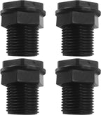 BokWin 4 Pack Garden Hose Bulkhead Fitting, Double Threaded Bulkhead Tank Fitting, 1/2 Inch Female NPT x 3/4 Inch Male Threaded Connector, Black, for Rain Barrels, Aquariums, Tubs, Pools, Spigot Use
