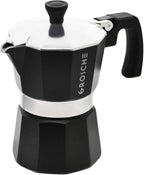 GROSCHE Milano Stovetop Espresso Maker Moka Pot 3 espresso Cup - 5 oz, Black - Cuban Coffee Maker Stove top coffee maker Moka Italian espresso greca coffee maker brewer percolator