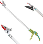 GARTOL Cut & Hold Long Reach Pole Pruner, 32 Inch Lightweight Tree Trimmer Long handle Pruner, Cuts up to 1/2 Inch, One-Hand Use Garden Pruning Shears for Branches Trimming, Fruit Picking