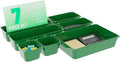 7 Pcs Plastic Drawer Organizer Set,4 Size Small Storage Containers for Organizing Jewelry,Utensil,Junk,Tea,Makeup,Shallow Drawer Organizers Tray Suitable for Office,Desk,Bathroom,Vanity,Kitchen,Green