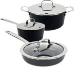 Alva Maestro 6-Piece Nonstick Ceramic Cookware Set – Toxin-Free, Scratch-Resistant, Induction Compatible – Even-Heat Aluminum Base – Oven & Dishwasher Safe – Healthy Nonstick for Everyday Cooking