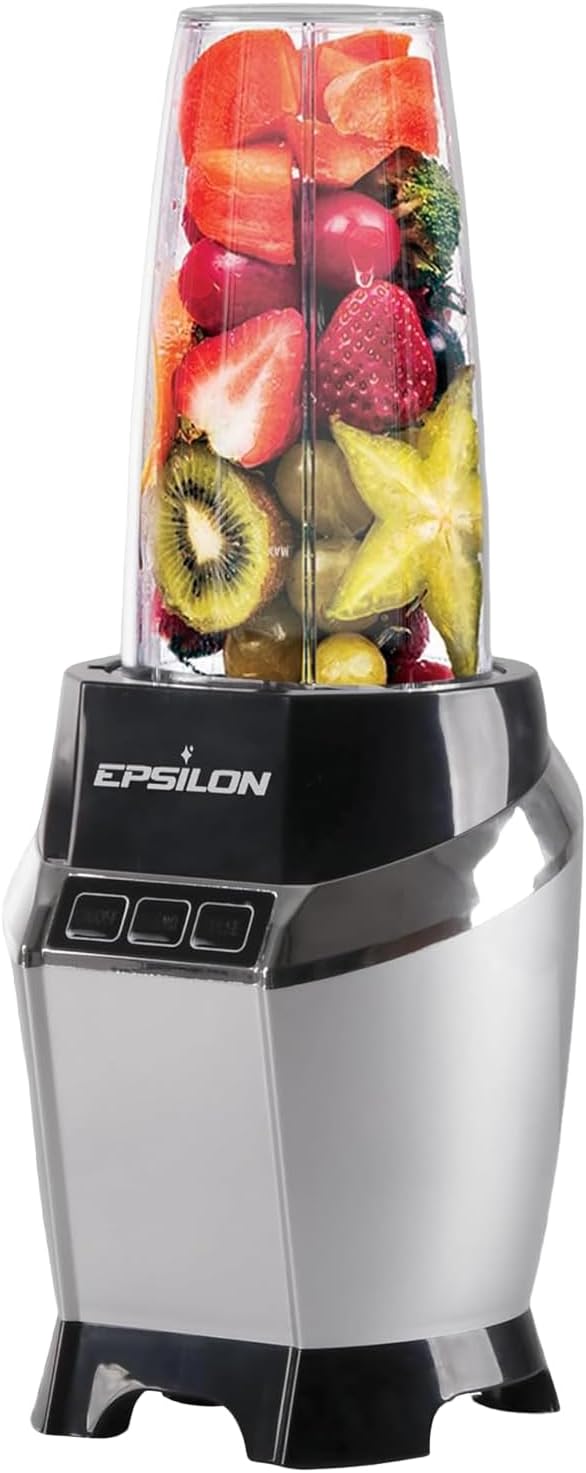 Epsilon Portable Smoothie Blender for Shakes & Smoothies with LED Display & 24 Oz BPA-Free Travel Cup, Personal Juicer Blender w/ 1000W High-Speed Motor for Ice Crushing & Frozen Blending