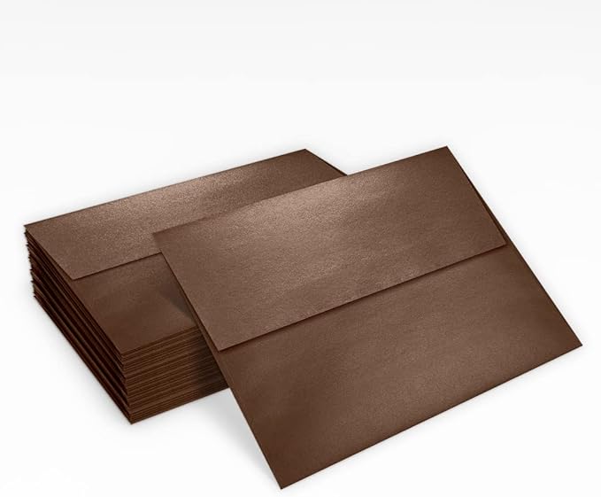LUXPaper A7 Invitation Envelopes | Peel & Press | 5 1/4" x 7 1/4" | Bronze Metallic | 80lb. Text | 250 Qty