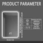 Backlit LED Illuminated Bathroom Mirror with LED Lights, Lighted Bathroom Makeup Wall Mounted Mirror with Demister Pad, Sensor Touch Switch, Horizontal/Vertical(H70*W90CM/H27.5*W35.4IN)