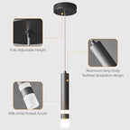 Modern Pendant Light Kitchen Fixture Dimmable LED Black Mini Pendant Lighting fo Kitchen Island Bedroom Bedside Table Small Pendant Lights (2-Pack)