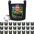JERIA 24-Pack 7 Gallon Nonwoven Grow Bags, Plant Grow Bags，Heavy Duty Aeration Fabric Pots with Durable Handles, Come with 24 Pcs Plant Labels