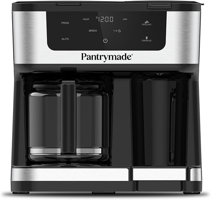 Deluxe 12-Cup Coffee Maker & Single Serve Brewer – Programmable, K-Cup Compatible, Adjustable Brew Size, Glass Carafe, Auto Shut-Off - Ideal for Home or Office