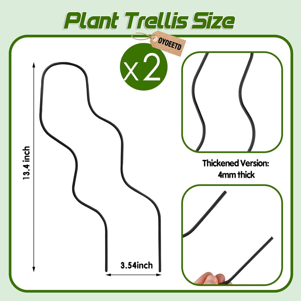 13.4 Inch Indoor Plant Trellis for Climbing Plants,Metal Trellis,Small Garden Trellis for Potted Plants,Plant Stakes for Indoor Plants Accessories Hoya,Flower,Plant Support (Black)