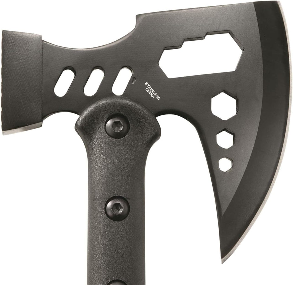 Szco Supplies 16.25” Black Multipurpose Outdoor Camping Survival Hammer Hatchet Axe with Nylon Sheath 211557 Back