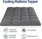 Mattress Topper Twin for Back Pain, Extra Thick Mattress Pad Cover, Plush Pillow Top, Deep Elastic Pocket, Grey