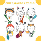 Kids Gardening Tools Set Metal Hand Shovel Mini Garden Tools for Kids, Safe Toy Gardening Tools for Soil Planting Digging Transplanting 6 Pieces