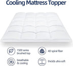 Mattress Topper King for Back Pain, Extra Thick Mattress Pad Cover, Plush Pillow Top, Deep Elastic Pocket, White