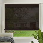 LETAU Cordless Wood Window Roller Shades, Bamboo Light Filtering Window Blinds for Indoor Home, Office, Kitchen, Pattern 12
