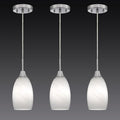 Mini Glass Pendant Light 4.72" White Glass Pendant Lights 3-Pack Handblown White Art Oval Glass Hanging Pendant Light for Kitchen Island Dining Room Living Foyer Hallway Entry