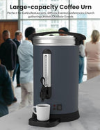 Large Commercial Coffee Urn 80 Cup/12L Coffee Dispenser,3.2Gal Stainless Steel Electric Coffee Maker with Double Wall Insulation, Hot Beverage & Water Dispenser