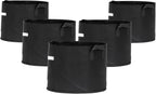 FCMP Outdoor 10-Gallon Modern Lightweight Non-Woven Insulating Fabric Breathable Grow Bags for Indoor or Outdoor Gardening, Black (5 Pack)