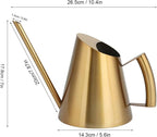 50.8 oz Watering Can Indoor Plants Stainless Steel Plant Waterer Watering Pot Sprinkle Pot Garden Flowers Plants Flower Tool Gold Watering Can with Long Spout (1500ml)