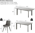 63"- 78.7" Extendable Dining Table Set for 6, Modern Kitchen Table with 6 Dining Chairs for 4-6 Person, Thickened Expandable Wooden Table with Metal Legs for Dining Room, Kitchen