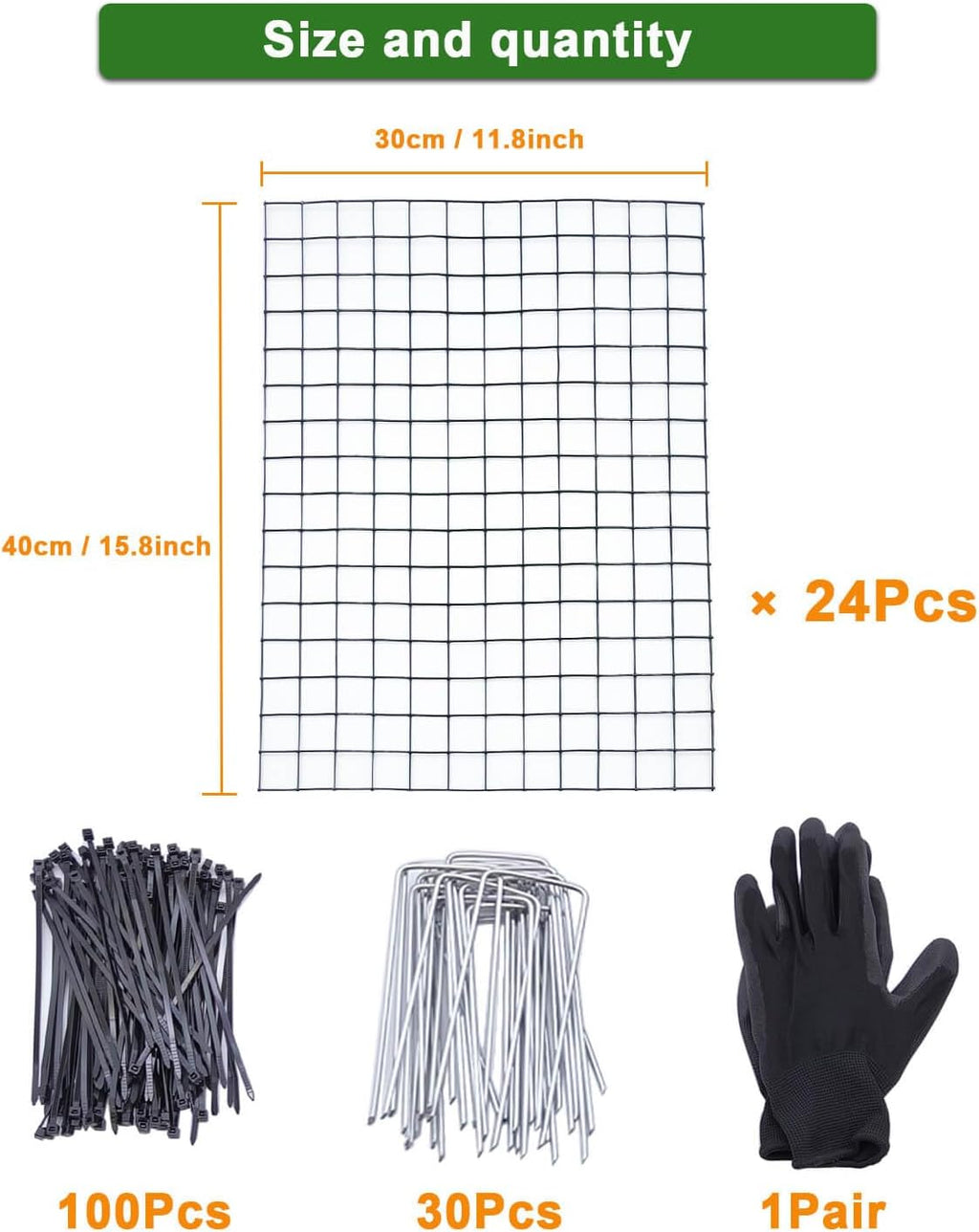 24Pcs Plant Protectors from Animals - Plant Cages for Outdoor Plants 11.8"x15.8" Metal Mesh Garden Protector for Flowers, Vegetables, to Stop Rabbits, Chickens and Squirrels
