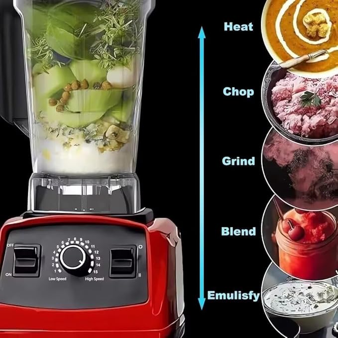 Professional High Speed Blender for Shakes and Smoothies,Home Commercial Countertop Food Processor,2500W 9525 Pure Copper Motor,Double Bearing Blades
