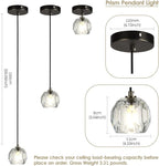 Modern Pendant Light Fixture, Prism Crystal Small Pendant Light for Kitchen Island, Black Crystal Single Pendant Lighting for Dining Room Bedroom