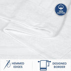 Casa Lino Bath Towel Set of 8 (2 Bath Towels, 4 Wash Cloths & 2 Hand Towels for Bathroom) - 100% Cotton - Highly Absorbent & Quick Dry - Guest Room Essentials for Bathroom Set - (White)