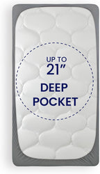 SLEEP ZONE Bedding Quilted Fitted Twin Mattress Pad Cover, Soft Fluffy Pillow Top Bed Mattress Topper Deep Pocket 8-21 inch, Washable (Grey, Twin)