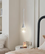 Single Head Silver Bubble Crystal Chandelier Beside Pendant Light Kitchen Island Dining Foyer Entrance Chandeliers Modern LED Dimmable 3000-6000k…