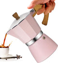 3 Cup Aluminum Moka Pot Classic Stovetop Espresso Coffee Maker 150ml 5oz Coffeemaker Percolator Mocha Pot Greca Coffee Maker Cafe Makers for Italian and Cuban Café Brewing Pink