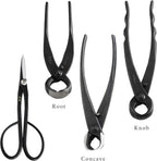 Wazakura Made in Japan 6PCS Bonsai Professional Tool Kit with Roll Bag: Japanese Yasugi Steel Satsuki Bonsai Scissors, Concave Branch Cutter, Knob Cutter, Jin Plier, Wire Cutter, Root Cutter