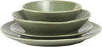 Bloomhouse Montecito Breeze 16 Piece (Service for 4) Double Plates and Bowls Stoneware Reactive Glaze Dinnerware Set - Cyprus Green