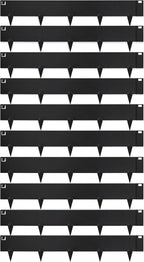 Worth Garden 10-Pack (34Ft Total) Galvanized Steel Landscape Lawn Edging - 8 in. H Bendable Metal Strips - Hammer-in 18-Gauge Flexible Black Edging Border - Yard Pathway Divider - Buckle Connection