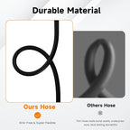 Heavy Duty Garden Hose 100 FT x 5/8"- Non-Expandable Hybrid Rubber Water Hose, Flexible & Leakproof All-Weather Yard Hose with Solid Fittings, Black/Orange