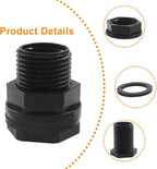 BokWin 10 Pack Garden Hose Bulkhead Fitting, Double Threaded Bulkhead Tank Fitting, 1/2 Inch Female NPT x 3/4 Inch Male Threaded Connector, Black, for Rain Barrels, Aquariums, Tubs, Pools, Spigot Use
