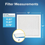 Filtrete 12x12x1 AC Furnace Air Filter, MERV 13, MPR 1900, Premium Allergen, Bacteria & Virus Filter, 3-Month Pleated 1-Inch Electrostatic Air Cleaning Filter, 2-Pack (Actual Size 11.81x11.81x0.78 in)
