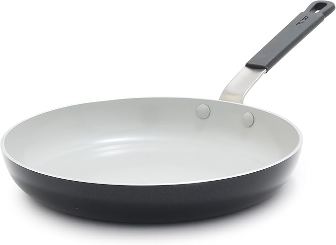GreenPan x Bobby Flay 10" Nonstick Frying Pan Skillet, PFAS-Free Diamond Ceramic, Induction Suitable, Stay-Cool Silicone Handle, Easy Clean Dishwasher & Oven Safe, Egg & Omelet Pan, Graphite