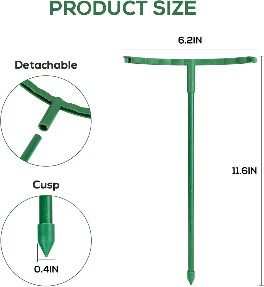 24 Pcs Plant Support Stakes, Half Round Plant Support for Indoor Plants, Stackable Garden Flower Support, Plant Stakes for Tomato, Monstera, Peony, Hydrangea Climbing Plants (6.2 "Wide X 11.6" High)