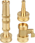 High Pressure Hose Nozzle, Heavy-Duty Brass Adjustable Twist Hose Nozzle with On-Off Valve, Water Hose Sprayer Nozzle with 3/4" GHT Connector for Garden(3 Pack）