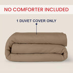 Kotton Culture 1 Pc King Size Duvet Cover Only -100% Egyptian Cotton Sateen 600 Thread Count Ultra Soft Premium Durable Comforter Cover Zipper Closure & Corner Ties (Taupe, King 102"x94")