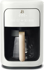 Beautiful Coffee Maker, 14-Cup, Touch-Activated Display, Programmable, Automatic Shut-Off, 1200W, Keep Warm, 24h Timer (White Icing)