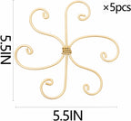 5PCS Monstera Plant Stem Support Stakes - 5.5 * 5.5IN Metal Supports for Monstera and Fishbone Cactus, Sturdy Frame, Easy Installation, Flexible Protection for Healthy Growth Indoors
