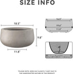 Kante 19.6" Dia Round Concrete Planter, Cement Plant Pots with Drainage Hole and Rubber Plug for Outdoor Indoor Garden Home, Modern Curvaceous Design, Weathered Concrete