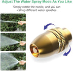 Garden Hose Nozzle Heavy Duty Brass Metal Sprayer Nozzle High Pressure Spray Gun 360° Rotaing Water Adjustmen for Car Washing, Outdoor Gardening, Pets Shower, Patio Cleaning