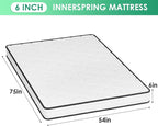 PayLessHere 6 Inch Hybrid Mattress with Innerspring and Foam/Fiberglass Free/Medium Firm Spring Mattress/Full Size Mattress in a Box/CertiPUR-US Certified/Cool Sleep Pressure Relief