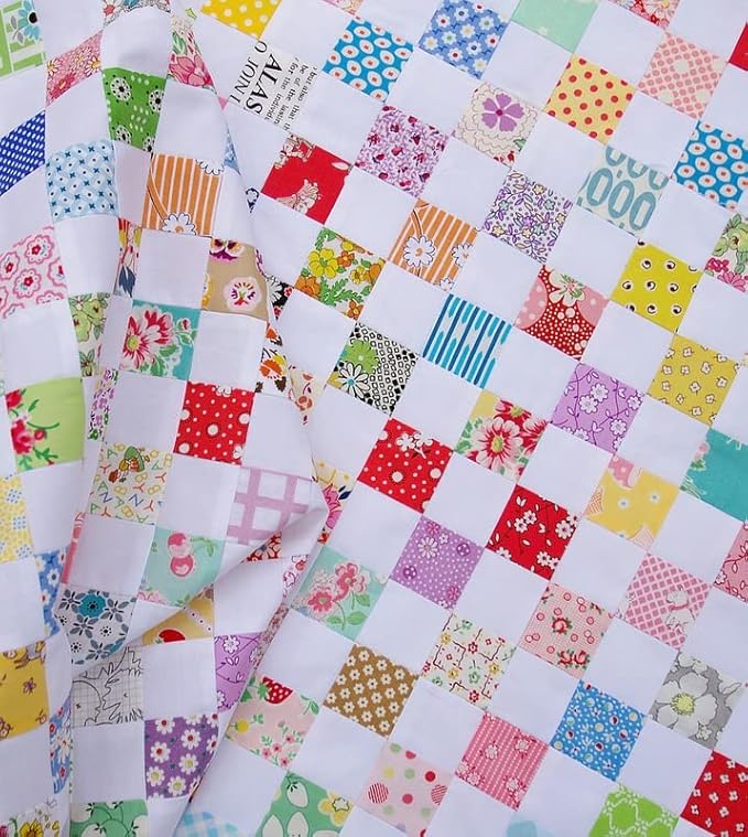 4" x 4" (10 x 10cm) 200 PCS 100% Precut Cotton Fabric Squares Fabric Bundles for Sewing Quilt Potholders DIY& Quilting Beginners