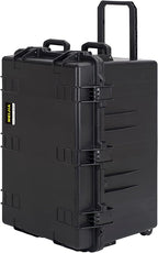 MEIJIA Portable All Weather Waterproof Camera Case,Customizable Fit Foam with Rolling Wheels and Retractable Pull Handle,33.25"X24.4"X19.3"