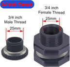 2 PCS Rain Barrel Bulkhead Fitting kit with Plugs and Hole Saw Tool, 3/4 Inch PVC Spigot Connector Kit for Rain Barrels Water Tanks Pools Aquariums Tubs (Bulkhead 3/4 Inch)