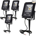 10W LED Landscape Lights 12V Low Voltage Outdoor Spotlights Warm White 3000K IP65 Waterproof with Spike Stand for Garden,Yard,Deck,Step [4 Pack]