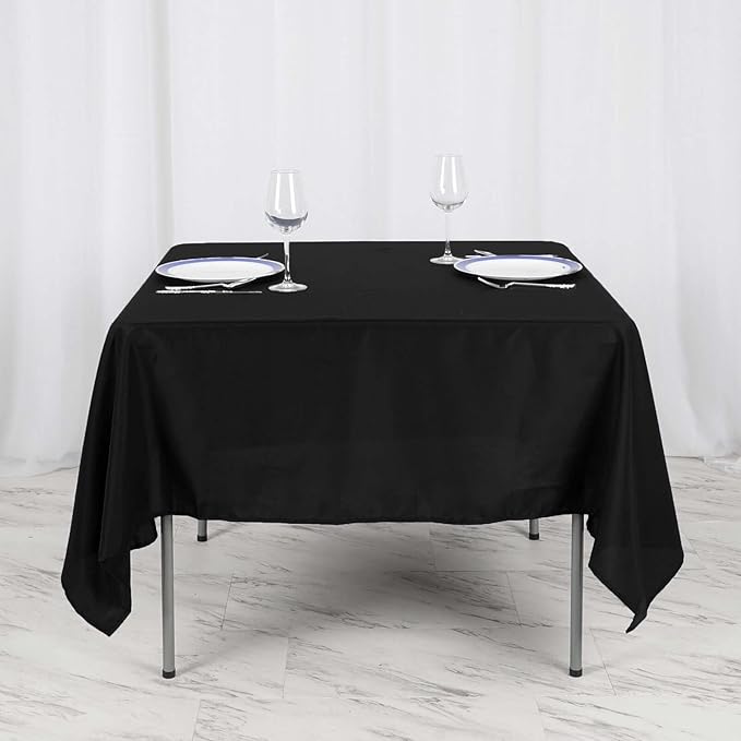 Efavormart 70" Square Linens Black Wholesale Linens Polyester Square Linen Tablecloth for Wedding Banquet Party Restaurant